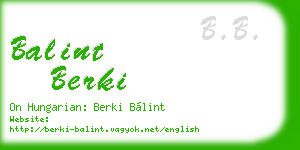 balint berki business card